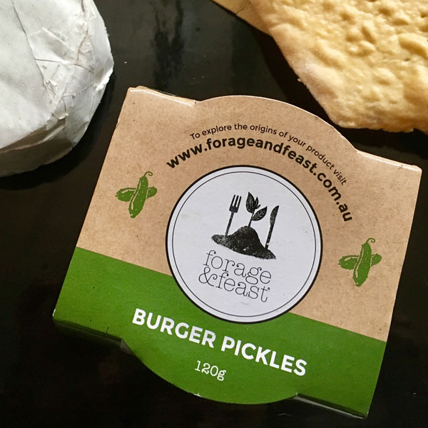 Burger pickles from forage & feast