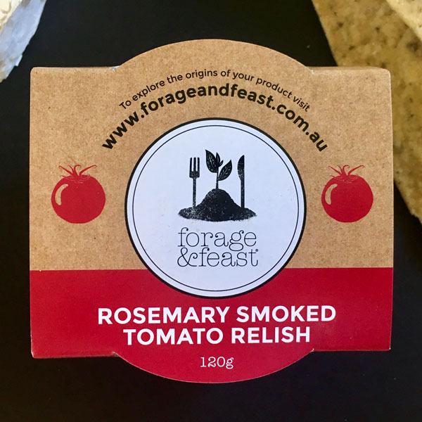 Rosemary smoked tomato relish by forage & feast